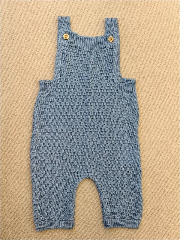 SALOPETE LISA TRICOT BEBÊ - AZUL BEBE