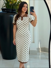 VESTIDO POLO POÁ - OFF WHITE/ BRONZE