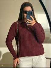 BLUSA ZIPER MOUSSE - VERMELHO CHERRY