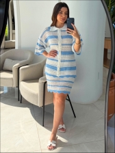 CONJUNTO ATENAS - OFF WHITE/ AZUL BEBE