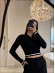 CROPPED POLO TAIS - PRETO