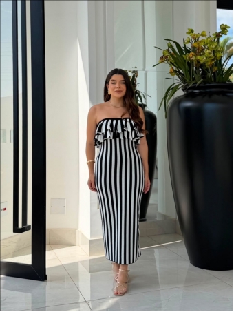 VESTIDO LISTRADO CELINE