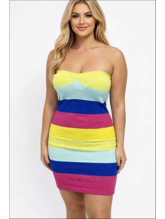 VESTIDO VIRGÍNIA LISTRADO COLORIDO