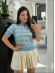 TSHIRT POLO LISTRAS - Azul bebê com off