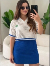 CROPPED GOLA POLO BANDEIRA - BRANCO