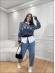 BLUSA JACARD ELZA - AZUL MARINHO