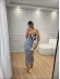 VESTIDO LISTRADO CELINE - AZUL MARINHO/OFF WHITE