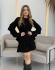 VESTIDO  BABADOS MOUSSE GUAPA - Preto