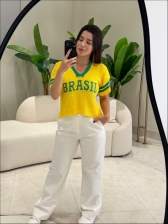 CROPPED NEW BRASIL - AMARELO