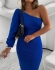 VESTIDO UMA MANGA SONIA - Azul bic