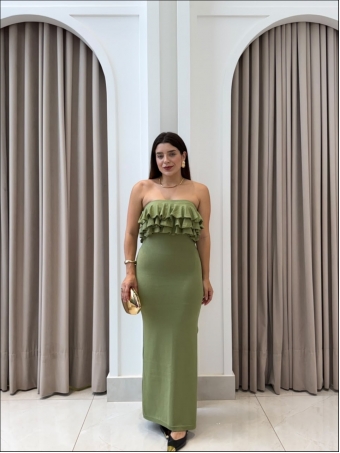 VESTIDO TOMARA QUE CAIA BABADO