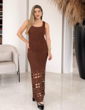 VESTIDO BARRA FUROS LORRANY - Marrom