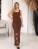 VESTIDO BARRA FUROS LORRANY - Marrom