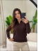 BLUSA ARY MANGA LONGA LISA - MARROM