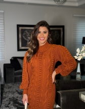 VESTIDO LUXO RELEVO - Telha