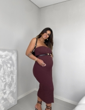VESTIDO BETINA AVULSO - Marrom Canela - liso
