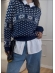 BLUSA JACARD ELZA - AZUL MARINHO