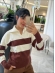 BLUSA POLO LISTRADA TELMA - OFF/ MARROM