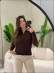 BLUSA ARY MANGA LONGA LISA - MARROM