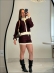 CONJUNTO SHORT BICOLOR - VINHO/ OFF WHITE