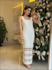 VESTIDO BARRA FUROS LORRANY - OFF WHITE