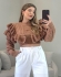 CROPPED BABADOS ROMA - Bege novo