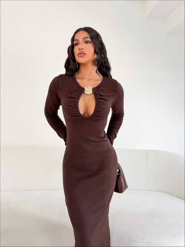 VESTIDO LONGO NAIARA - MARROM