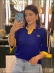 TSHIRT RENDADA BRASIL - AZUL BIC/ AMARELO