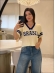 CROPPED NEW BRASIL - OFF WHITE/ AZUL BIC