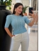 TSHIRT RENDADA  ISÍS - AZUL BEBE