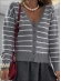 CASACO LISTRADO ROSANA - Grafite com off white