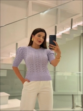 TSHIRT RENDADA  ISÍS - LILAS