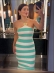 VESTIDO LISTRADO ANNE - VERDE AGUA