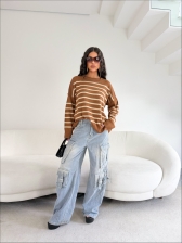 MAXI TRICOT LISTRAS CHLOE - CARAMELO/BEGE