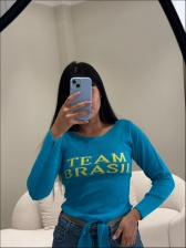CROPPED TEAM BRASIL - AZUL CLARO