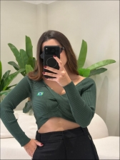 CROPPED SAMIRA BANDEIRA - VERDE MILITAR