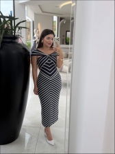 VESTIDO JACARD HELOISA - AZUL MARINHO