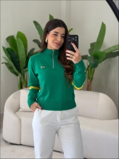 BLUSA BANDEIRA ZIPER - VERDE BANDEIRA