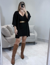 CONJUNTO 3 PEÇAS FELIPA - Preto liso