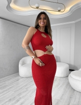 VESTIDO COM ARGOLA LUISLA - Vermelho