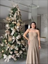 VESTIDO LUREX LUANDRA - AREIA