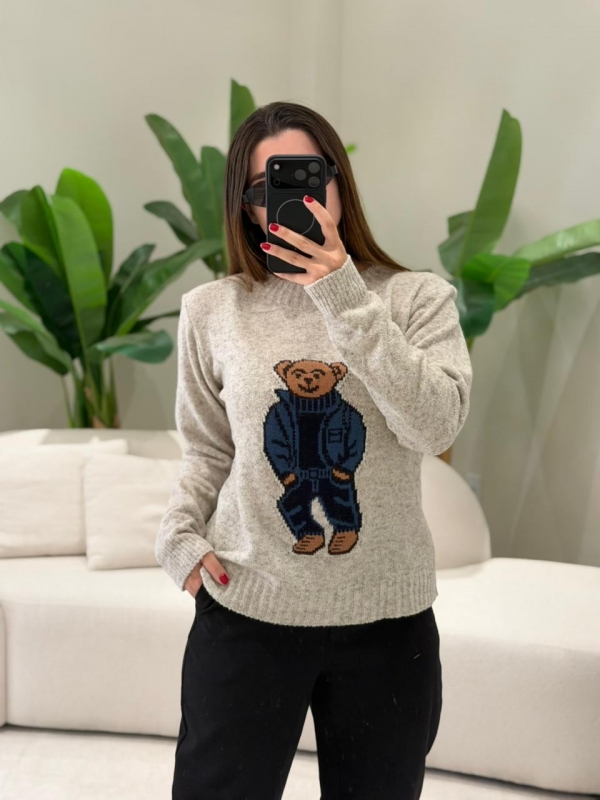BLUSA MOUSSE URSO PATY - BEGE