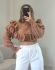CROPPED BABADOS ROMA - Bege novo
