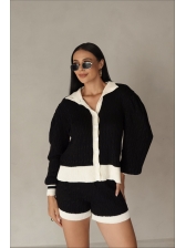 CONJUNTO SHORT BICOLOR - PRETO/OFF WHITE