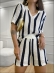 CONJUNTO SHORT LISTRAS VERTICAIS - BRANCO/ AZUL MARINHO