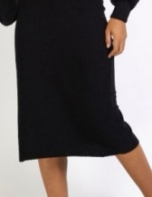 SAIA MOUSSE COM FENDA - Preto