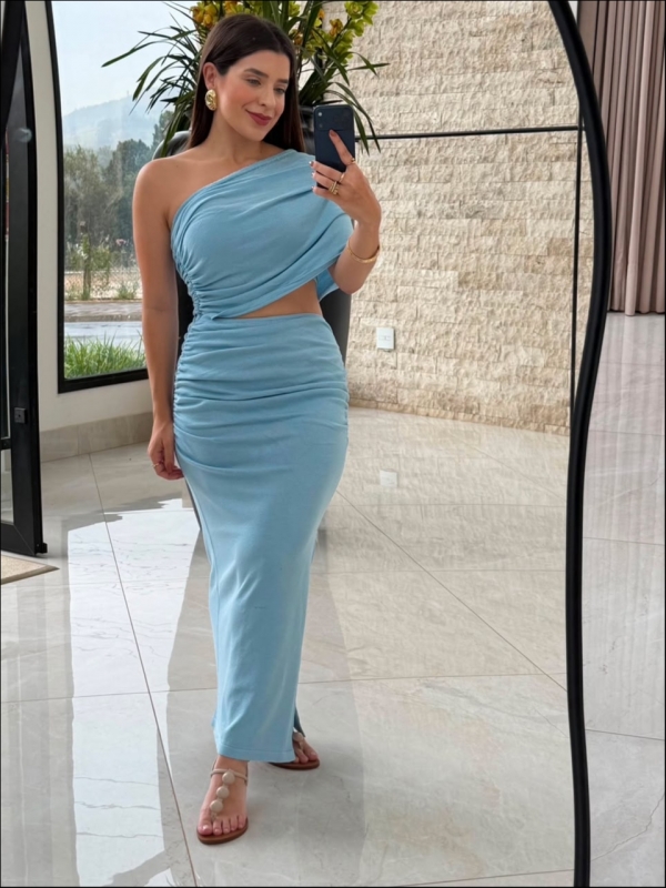 VESTIDO MODAL MAGNÓLIA - AZUL BEBE