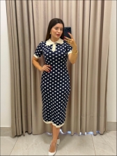 VESTIDO POLO POÁ - AZUL MARINHO/OFF WHITE