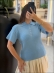 TSHIRT TRANÇA BIA - AZUL BEBE