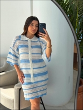 CONJUNTO ATENAS - OFF WHITE/ AZUL BEBE